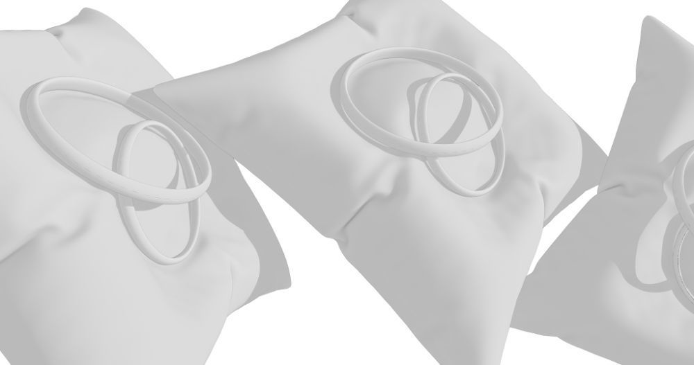 3D Ring Jewelry and Pillow low and high poly Set 3D model_6
