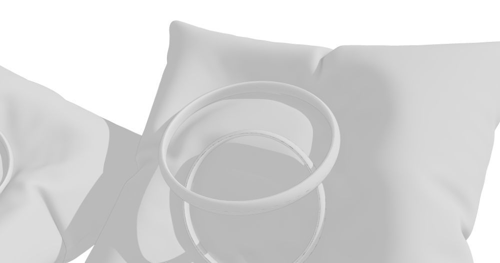 3D Ring Jewelry and Pillow low and high poly Set 3D model_59