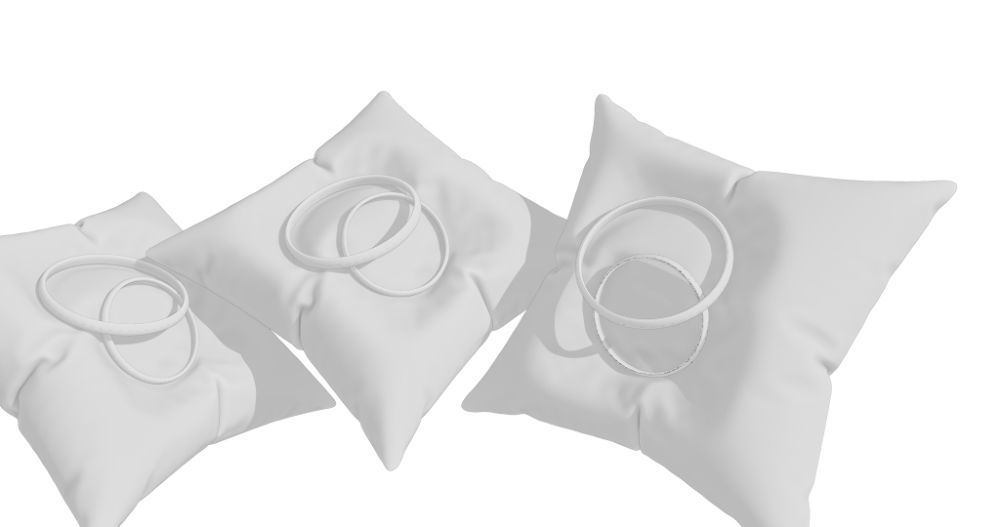 3D Ring Jewelry and Pillow low and high poly Set 3D model_62