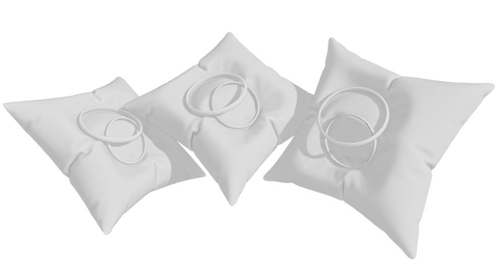 3D Ring Jewelry and Pillow low and high poly Set 3D model_47