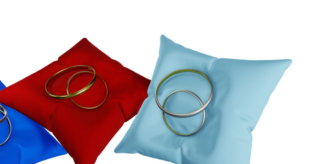 3D Ring Jewelry and Pillow low and high poly Set 3D model_45