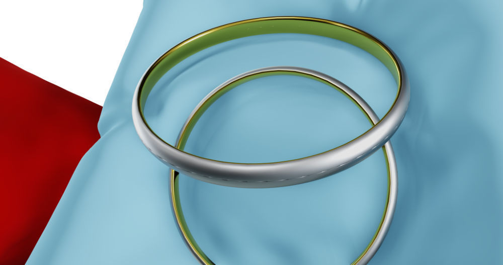 3D Ring Jewelry and Pillow low and high poly Set 3D model_43