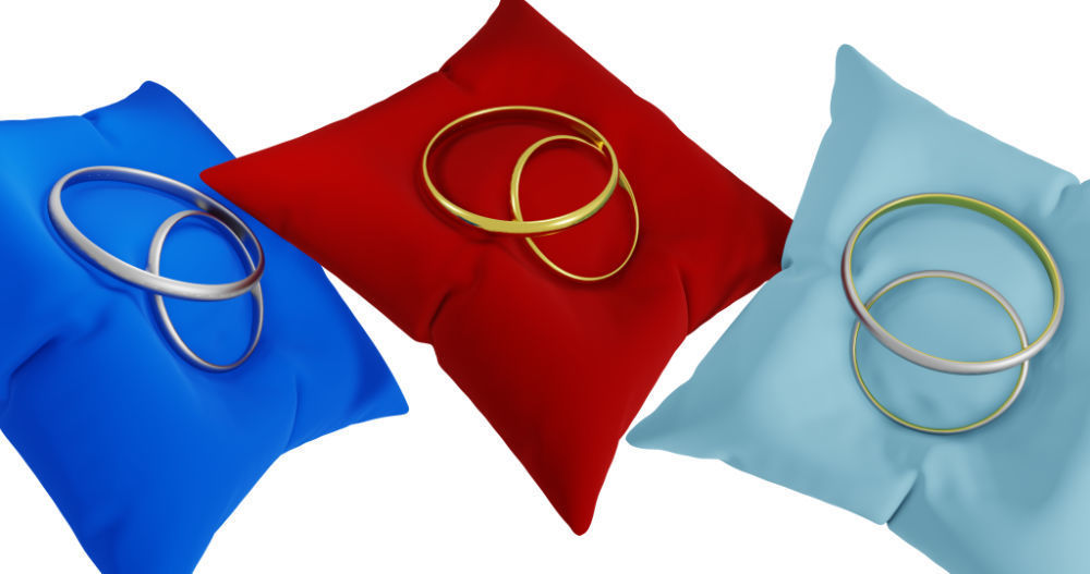 3D Ring Jewelry and Pillow low and high poly Set 3D model_24