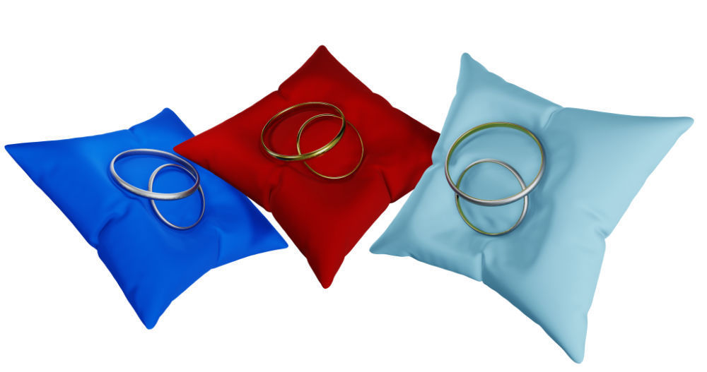 3D Ring Jewelry and Pillow low and high poly Set 3D model_46
