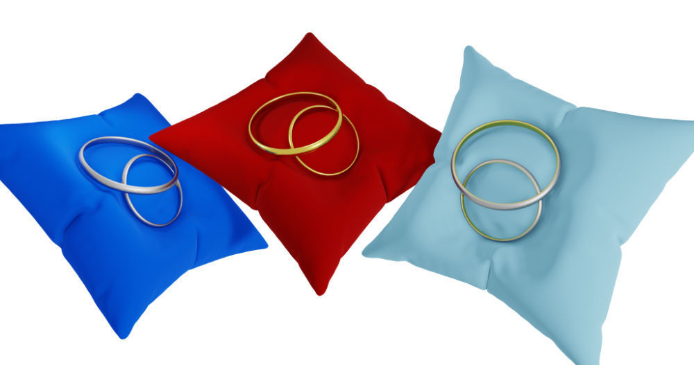 3D Ring Jewelry and Pillow low and high poly Set 3D model_23
