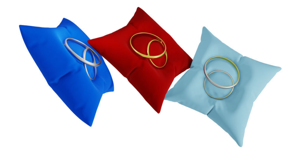 3D Ring Jewelry and Pillow low and high poly Set 3D model_66