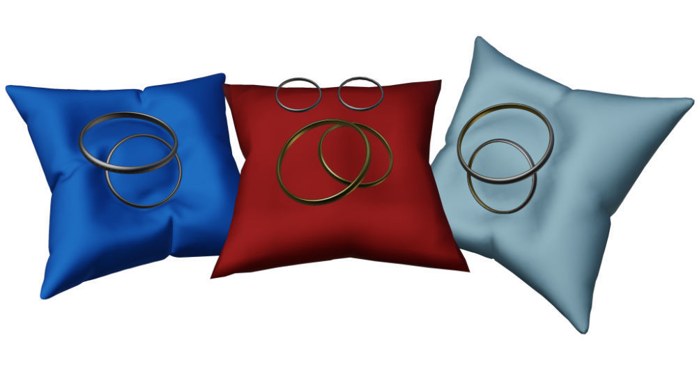 3D Ring Jewelry and Pillow low and high poly Set 3D model_71