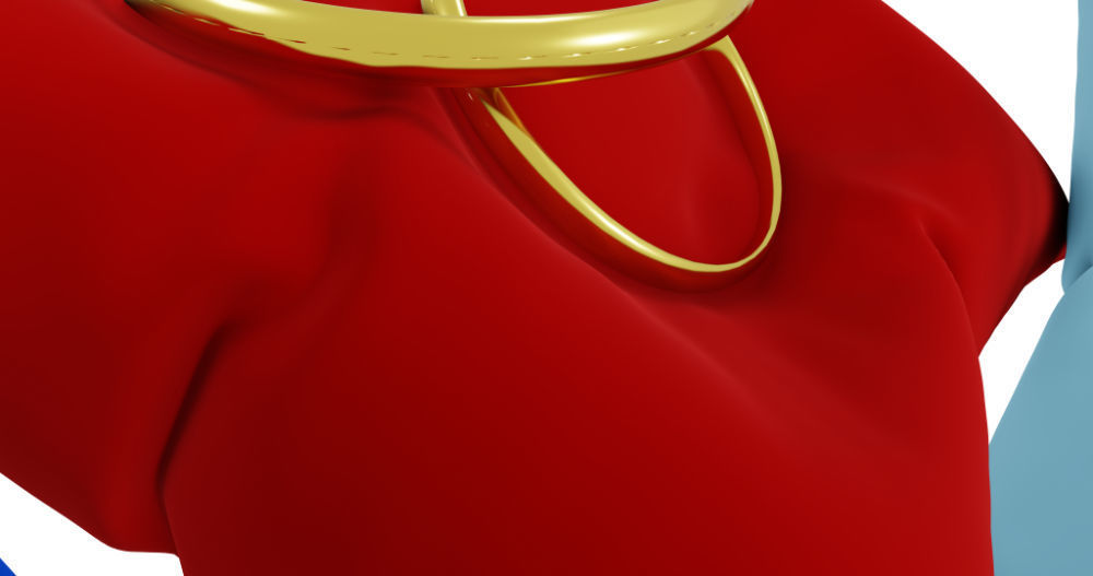 3D Ring Jewelry and Pillow low and high poly Set 3D model_27