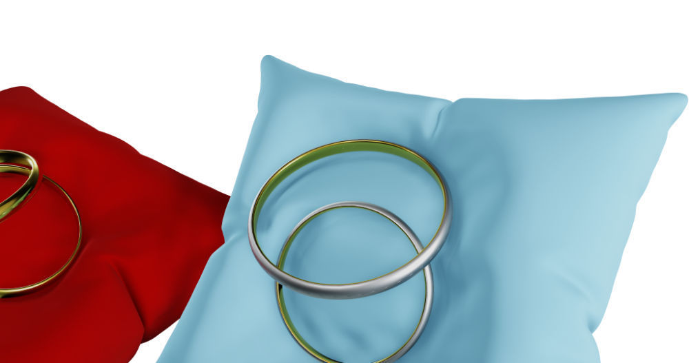 3D Ring Jewelry and Pillow low and high poly Set 3D model_44