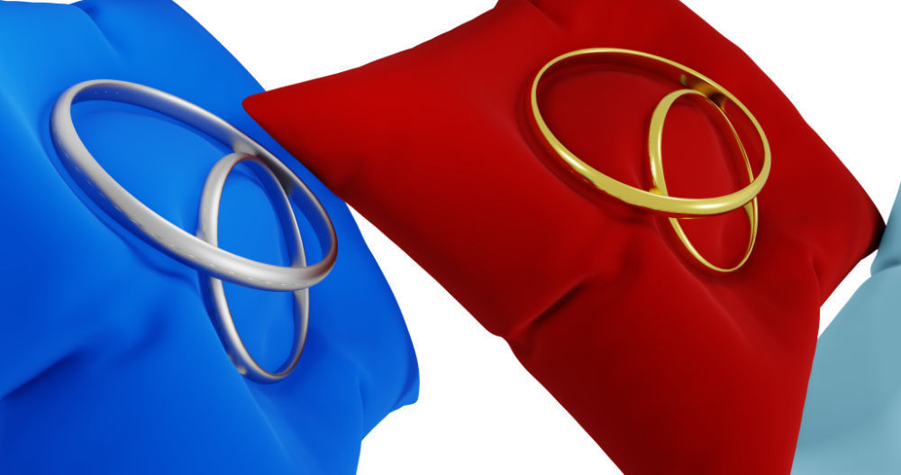 3D Ring Jewelry and Pillow low and high poly Set 3D model_25