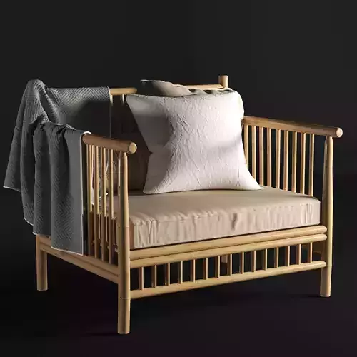 Exotan bamboo armchair 3D model