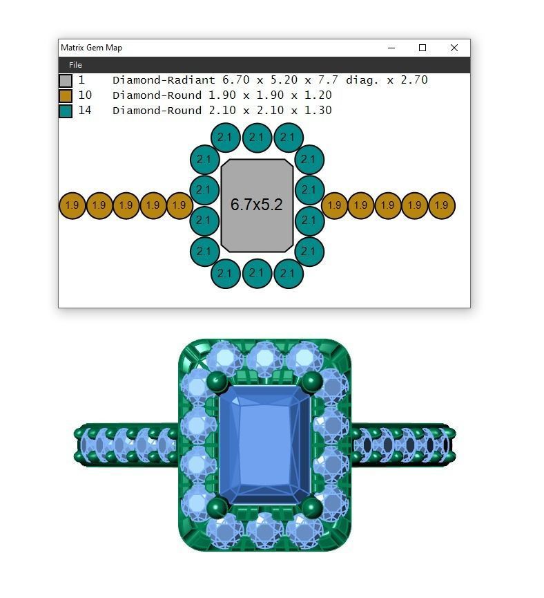 Ring469 princess cut diamond halo engagement ring gold 3D print model_6