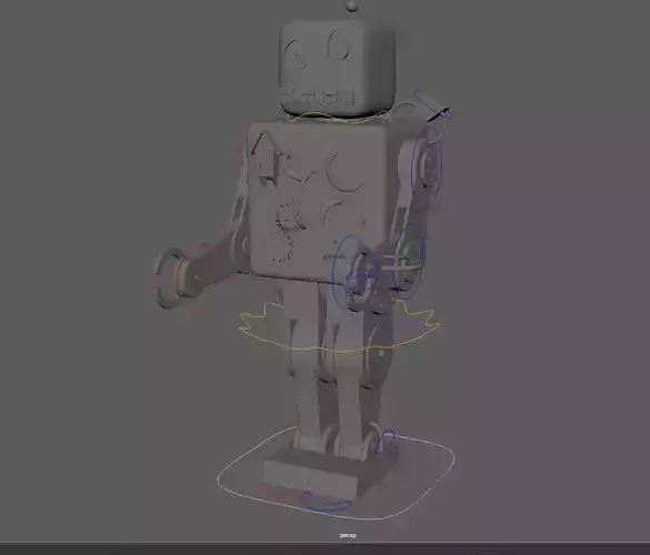robot rig for Maya Free 3D model
