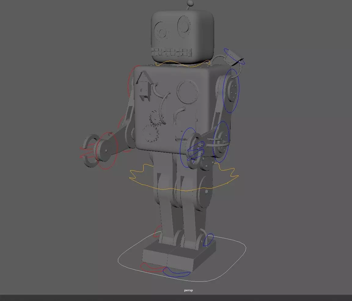 robot rig for Maya Free 3D model_0