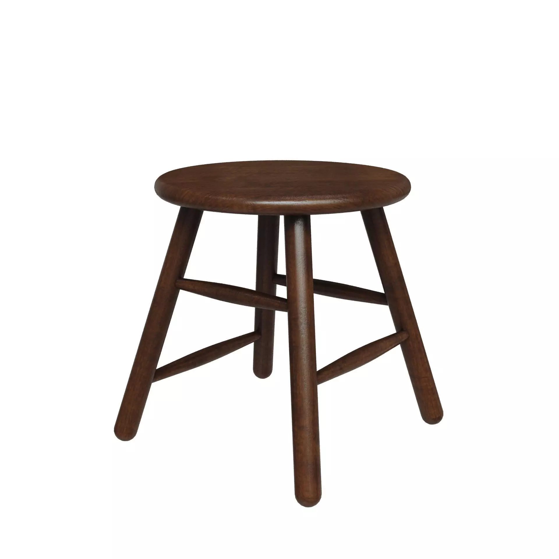 Wooden Round Bench 3D model