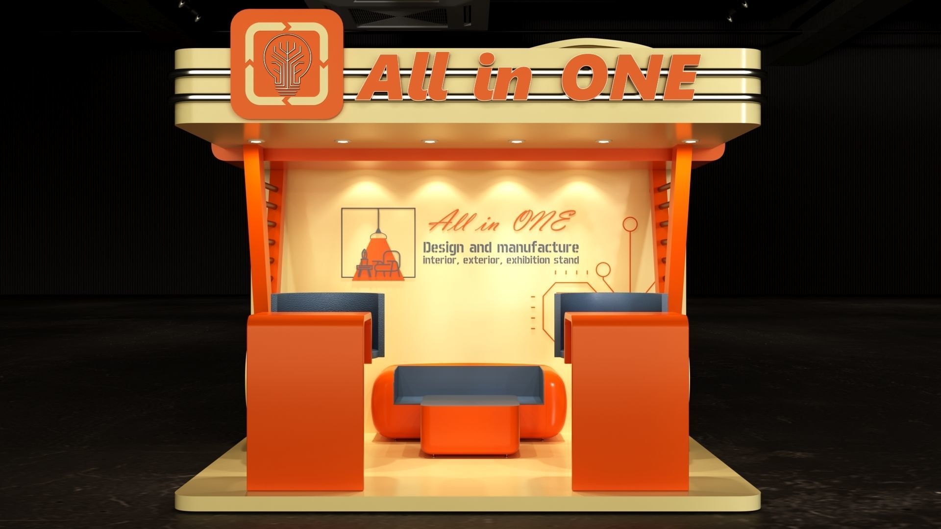 exhibition stand 3D model_1