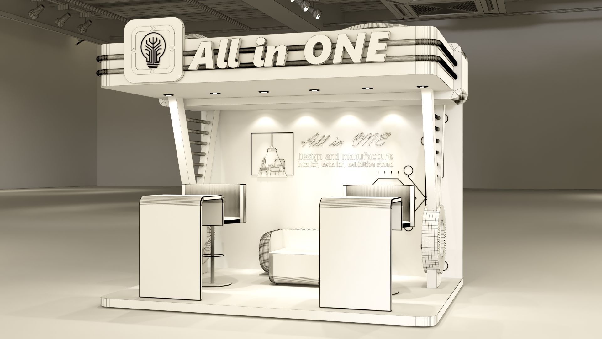 exhibition stand 3D model_4