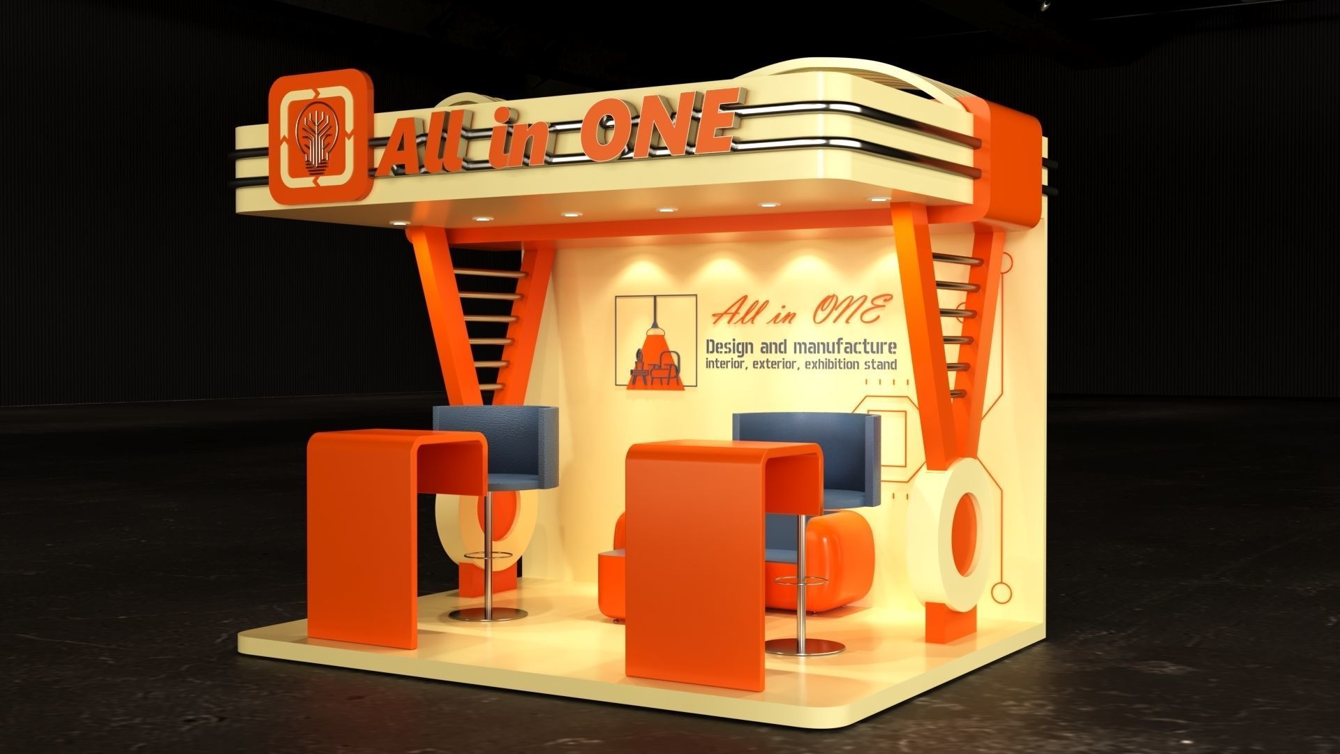 exhibition stand 3D model_2