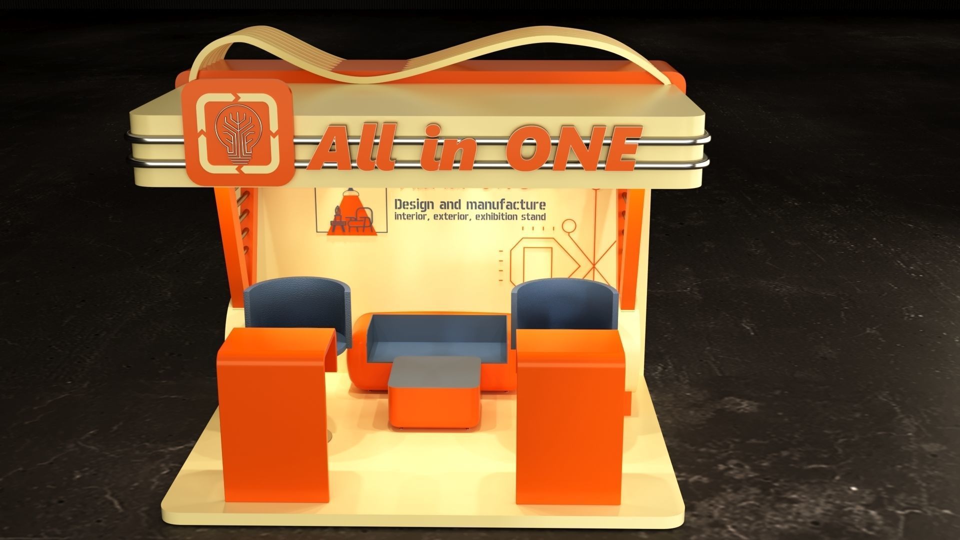 exhibition stand 3D model_3