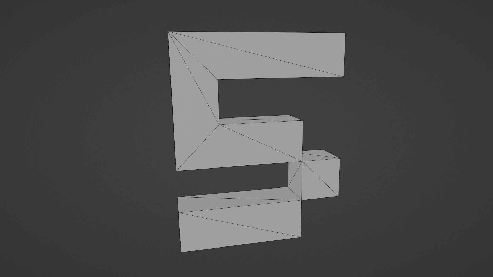 Voxel Number 5 Low-poly 3D model_12