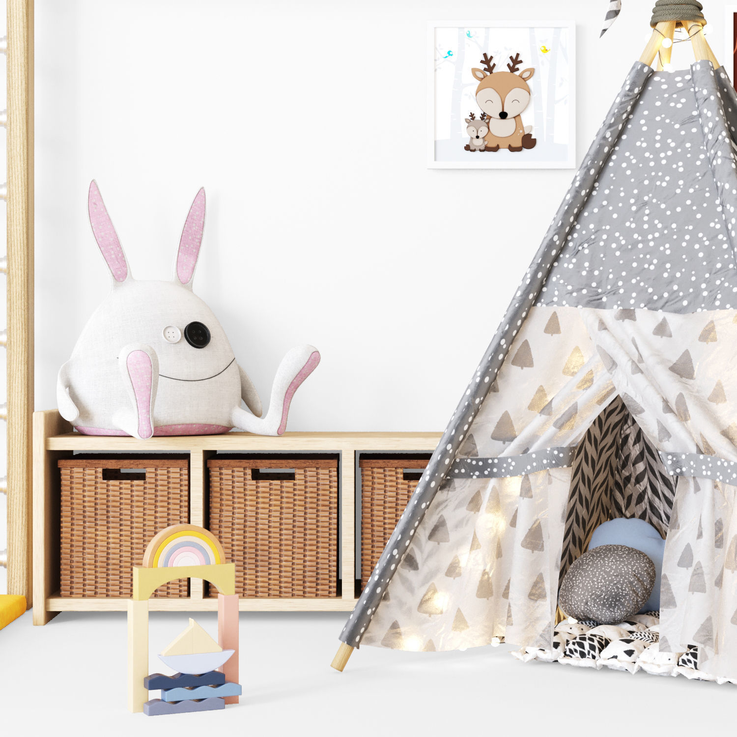 Toys and fureniture set with tent 3D model_1