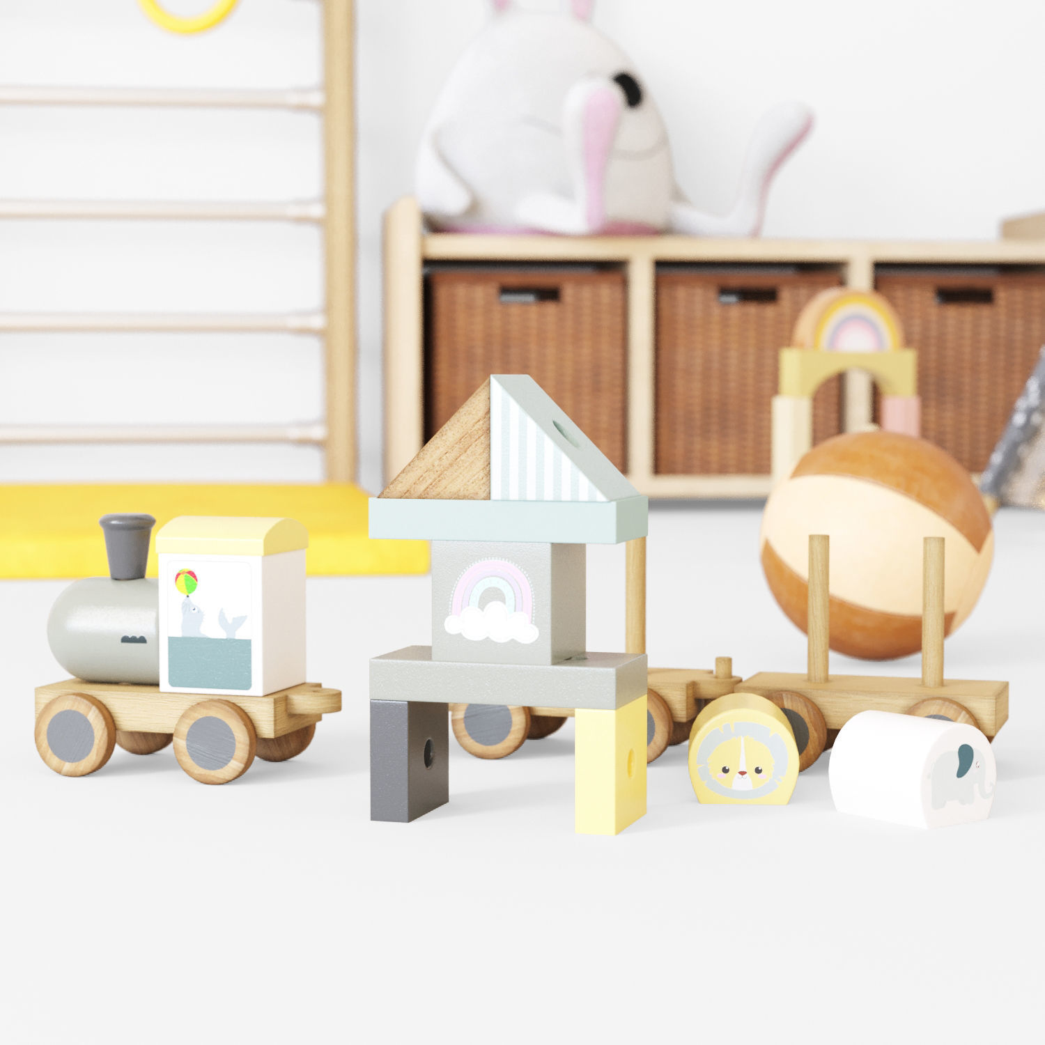 Toys and fureniture set with tent 3D model_2