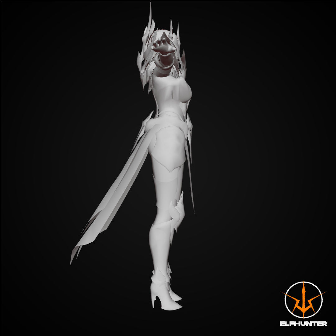 EXCLUSIVE ELF HUNTER EDITION RIGGED CHARACTER ELF QUEEN DOMINANT Low-poly 3D model_7