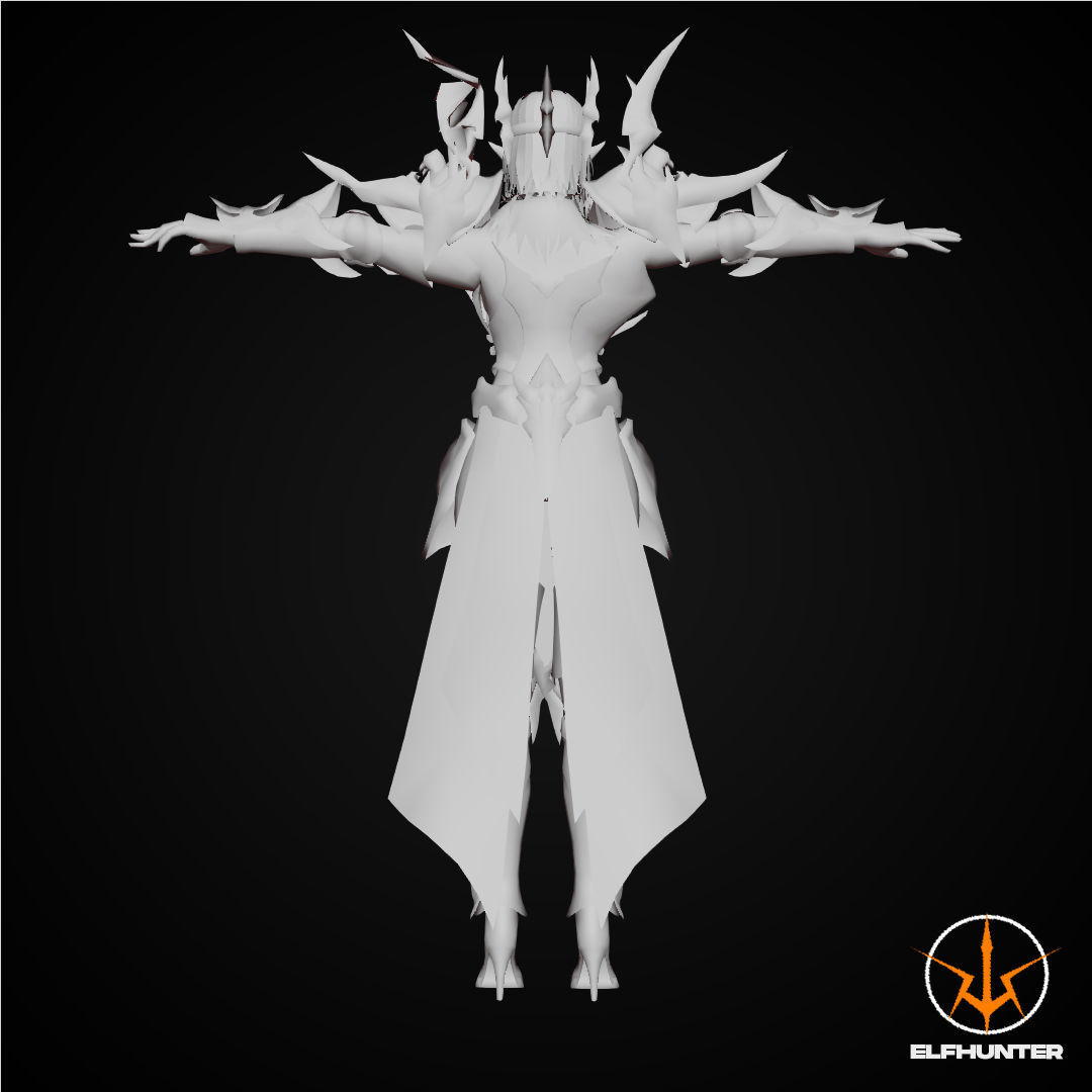 EXCLUSIVE ELF HUNTER EDITION RIGGED CHARACTER ELF QUEEN DOMINANT Low-poly 3D model_8