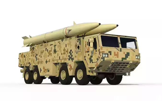 Zolfaghar Iranian road-mobile missile 3D model