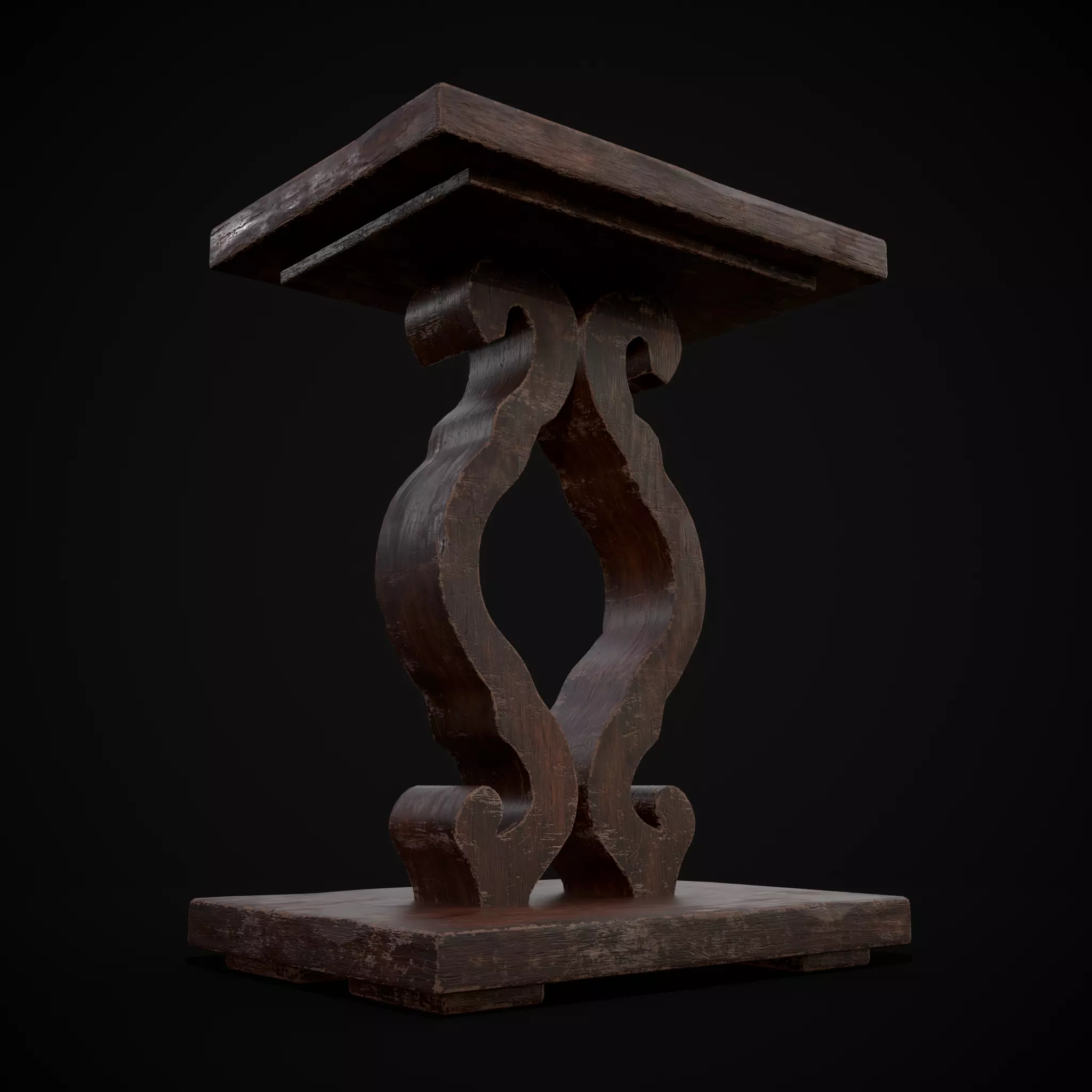 Mahogany Medieval Antique Table Stand Low-poly 3D model