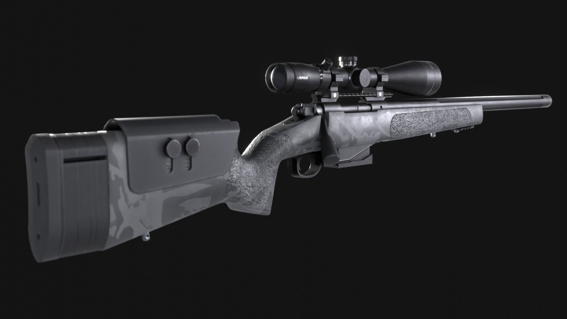 FN SPR A3G Sniper Rifle - Game Asset Low-poly 3D model_8