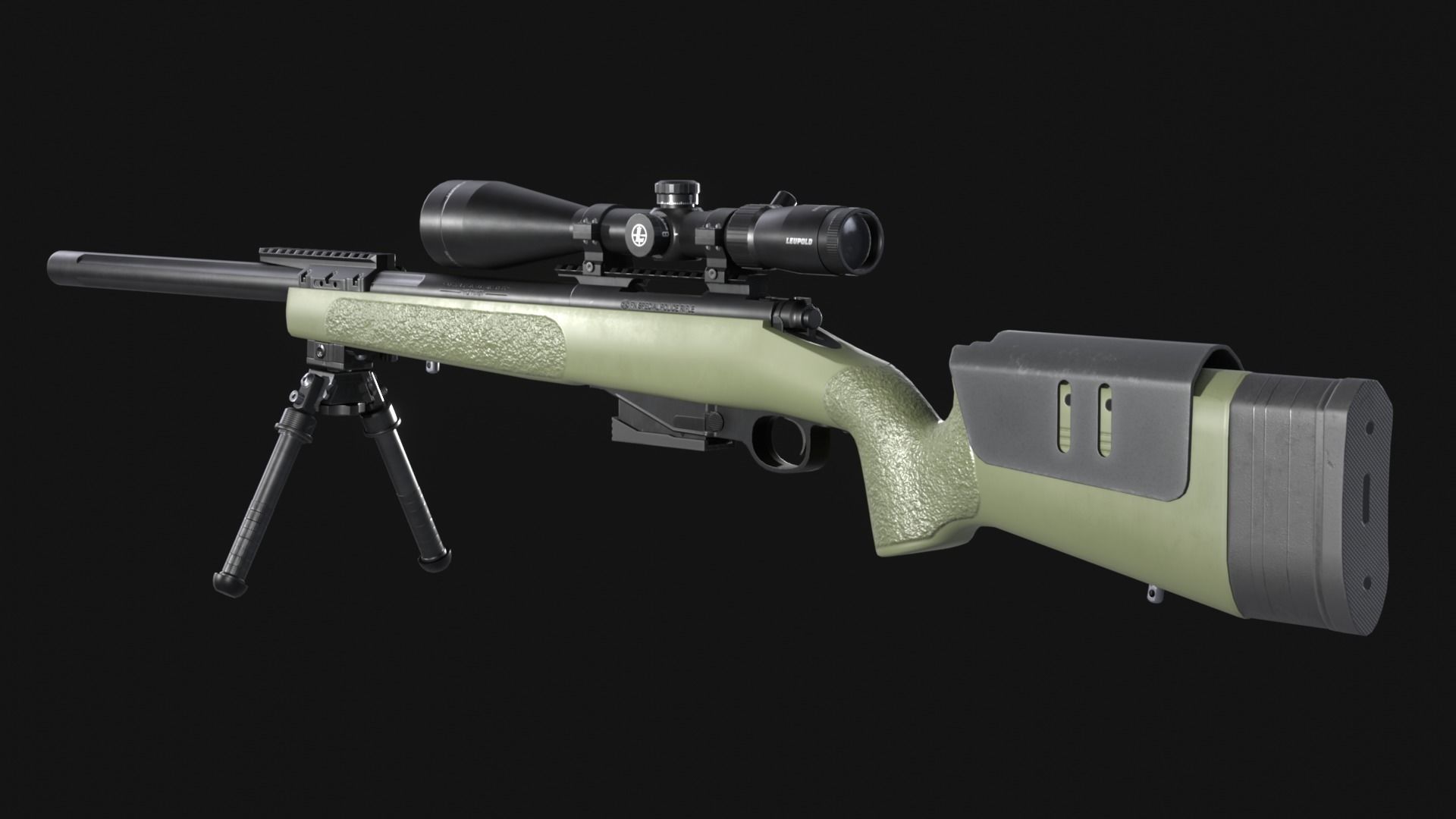 FN SPR A3G Sniper Rifle - Game Asset Low-poly 3D model_2