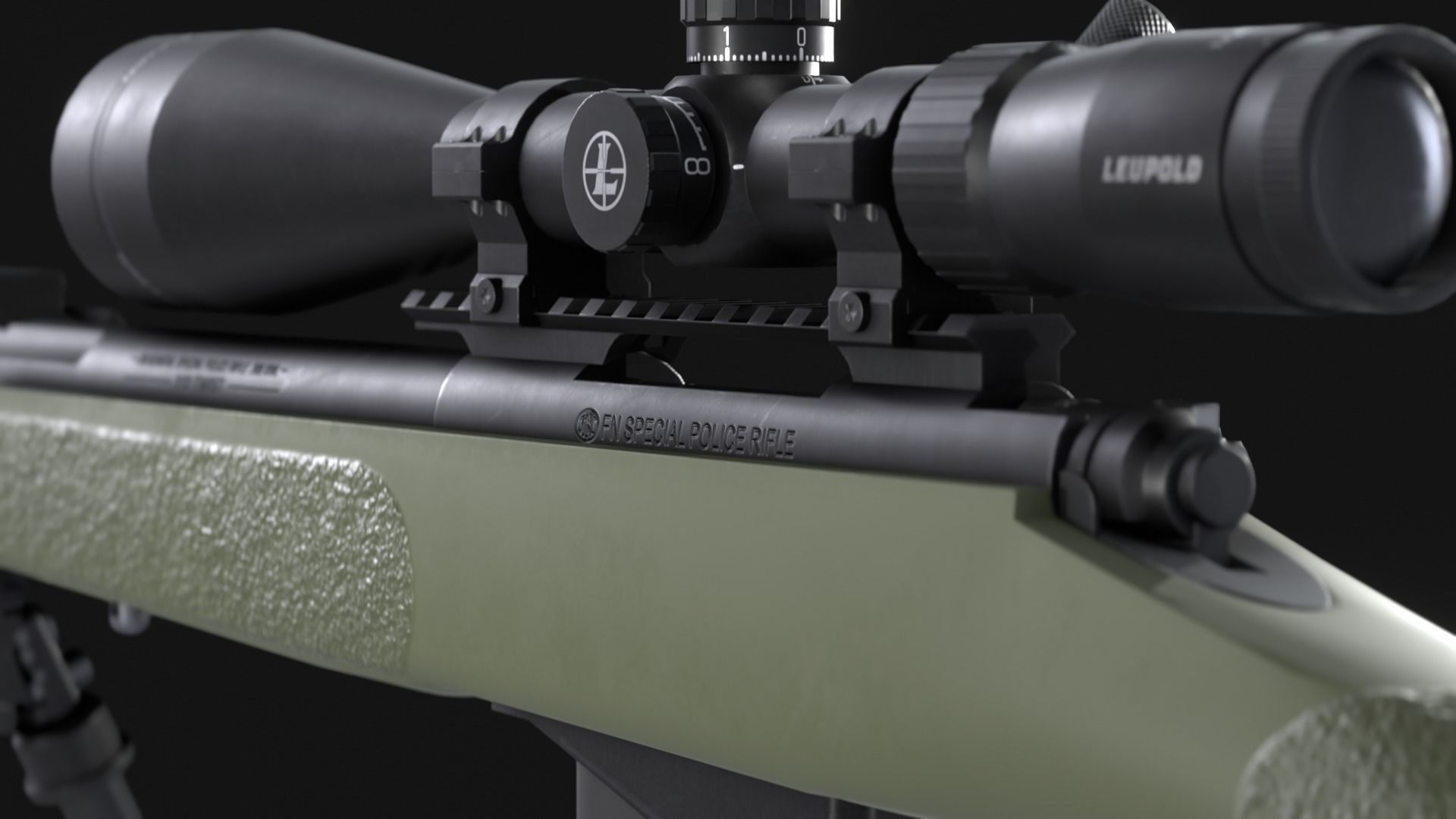 FN SPR A3G Sniper Rifle - Game Asset Low-poly 3D model_6