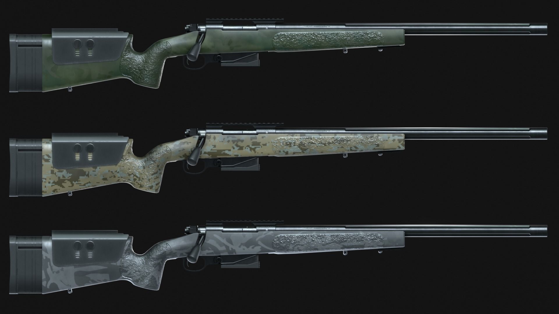 FN SPR A3G Sniper Rifle - Game Asset Low-poly 3D model_11