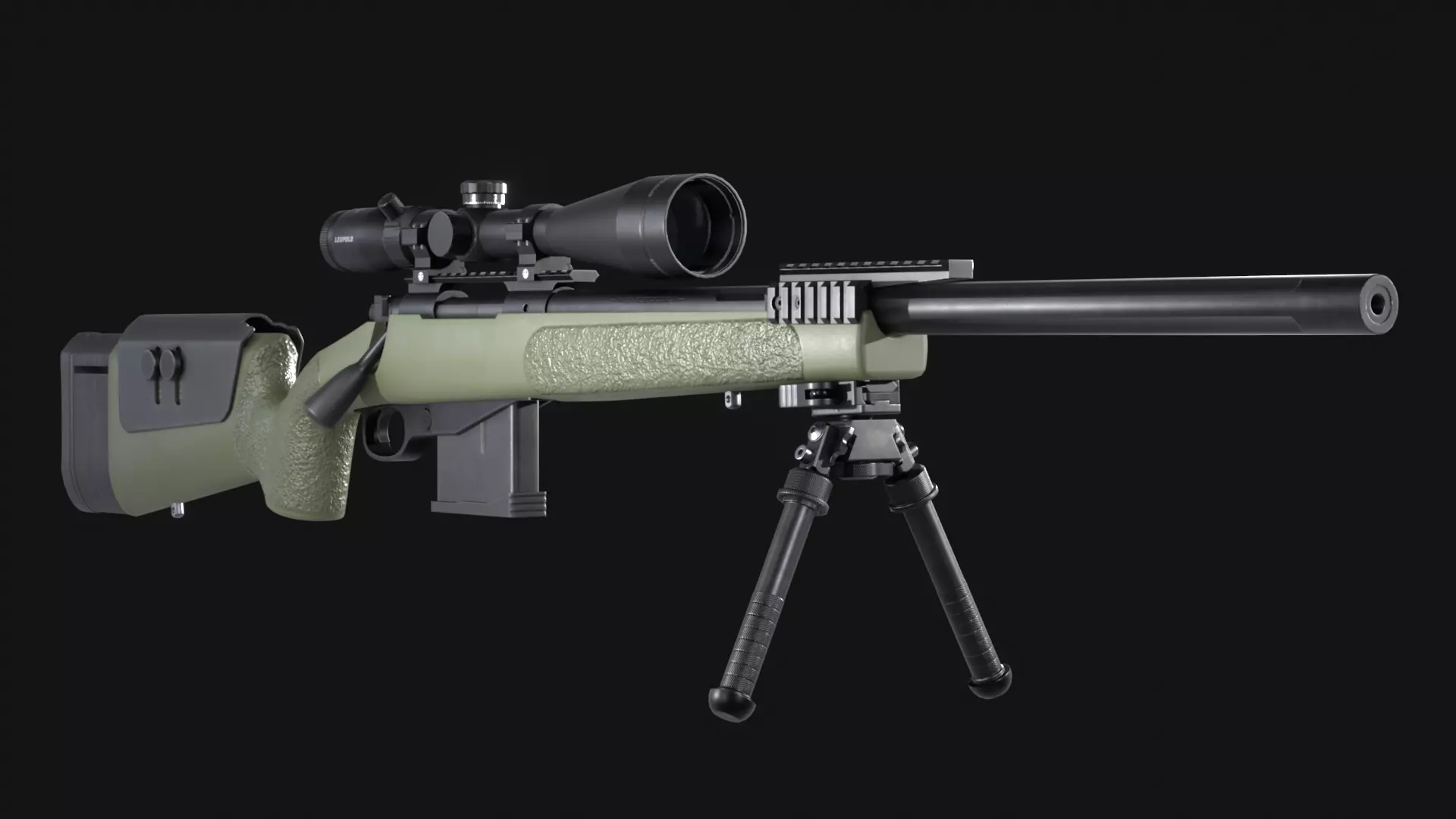 FN SPR A3G Sniper Rifle - Game Asset Low-poly 3D model_0