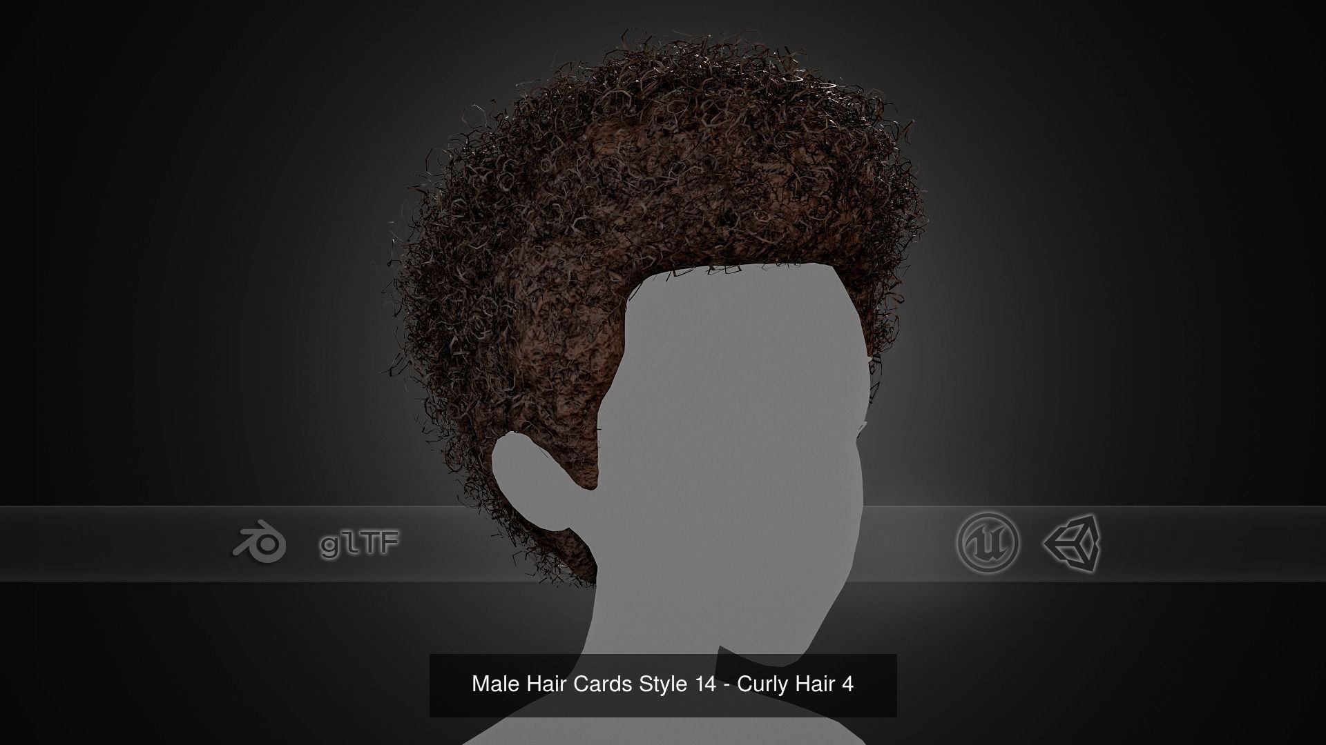 15 Male Hair Cards Style 3D Model Collection_14
