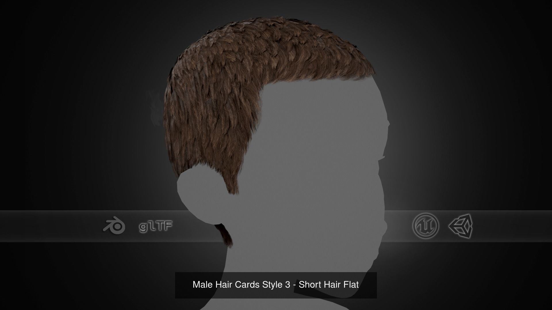 15 Male Hair Cards Style 3D Model Collection_2
