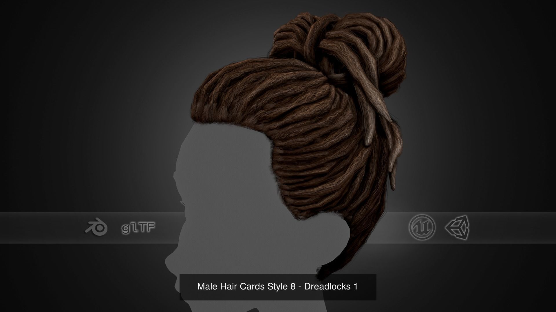 15 Male Hair Cards Style 3D Model Collection_7