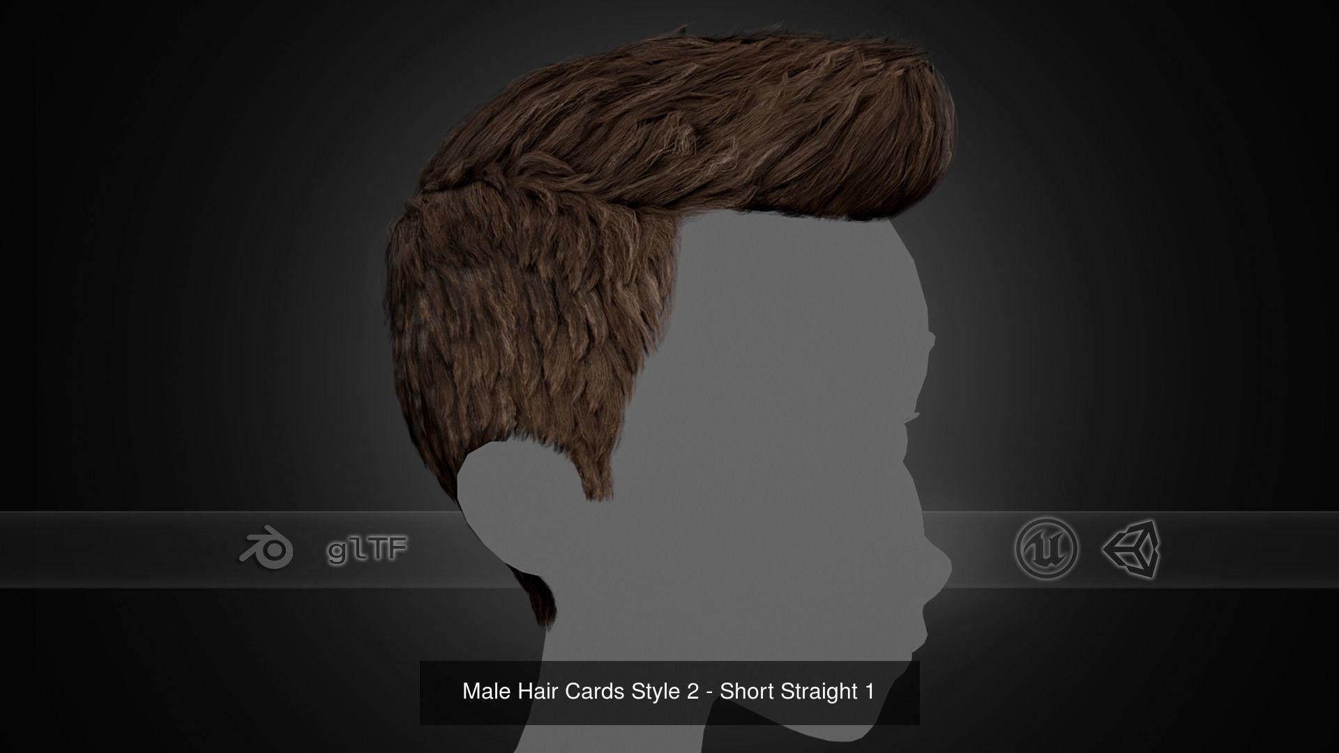 15 Male Hair Cards Style 3D Model Collection_1