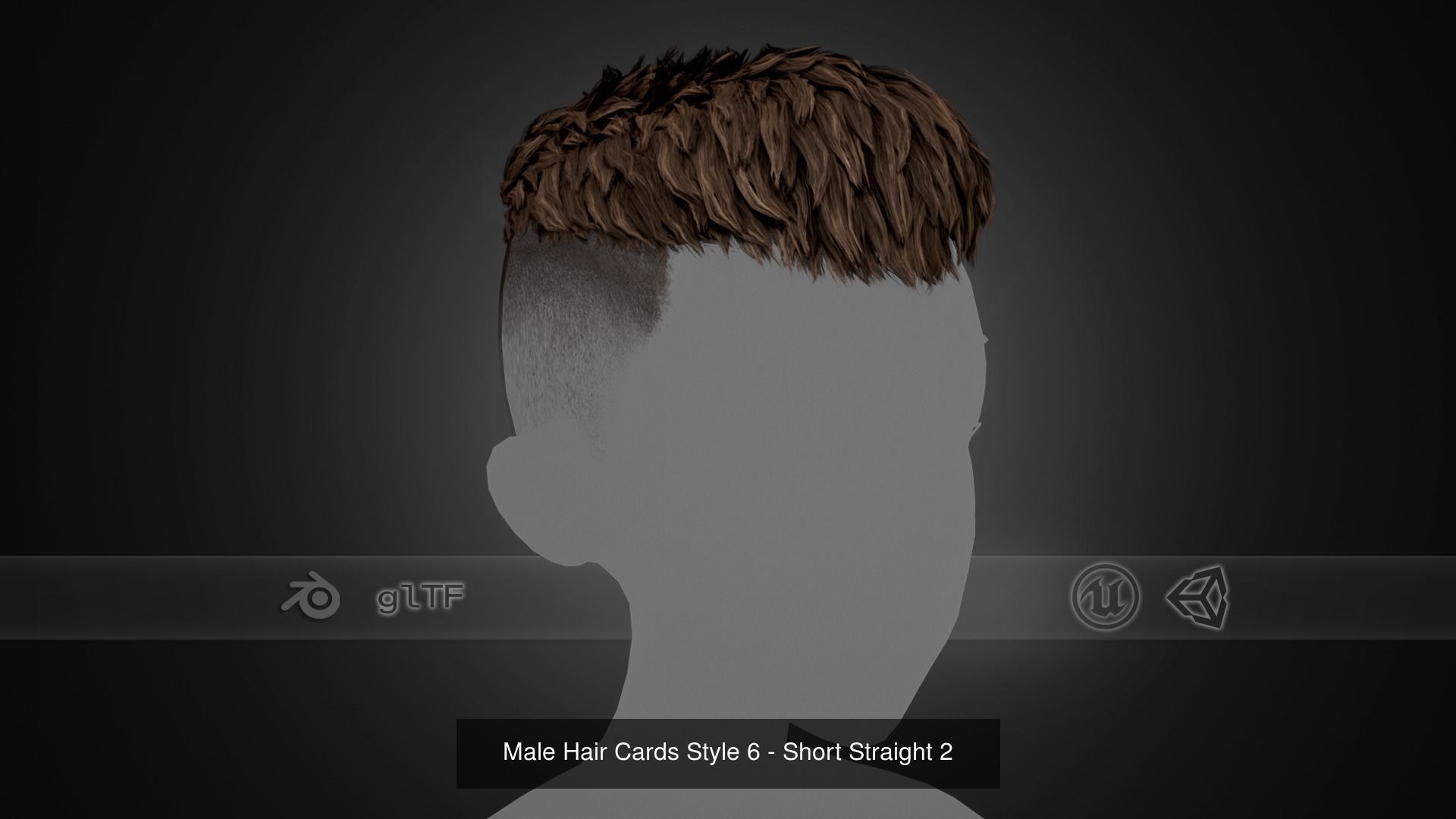 15 Male Hair Cards Style 3D Model Collection_5