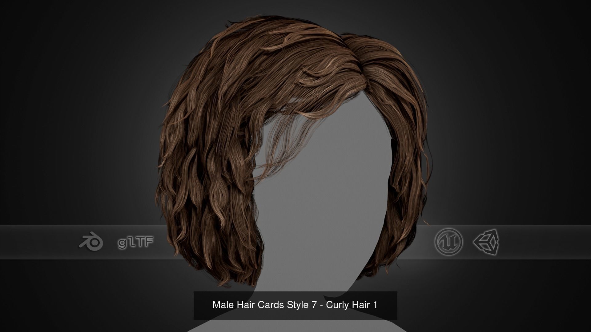 15 Male Hair Cards Style 3D Model Collection_6