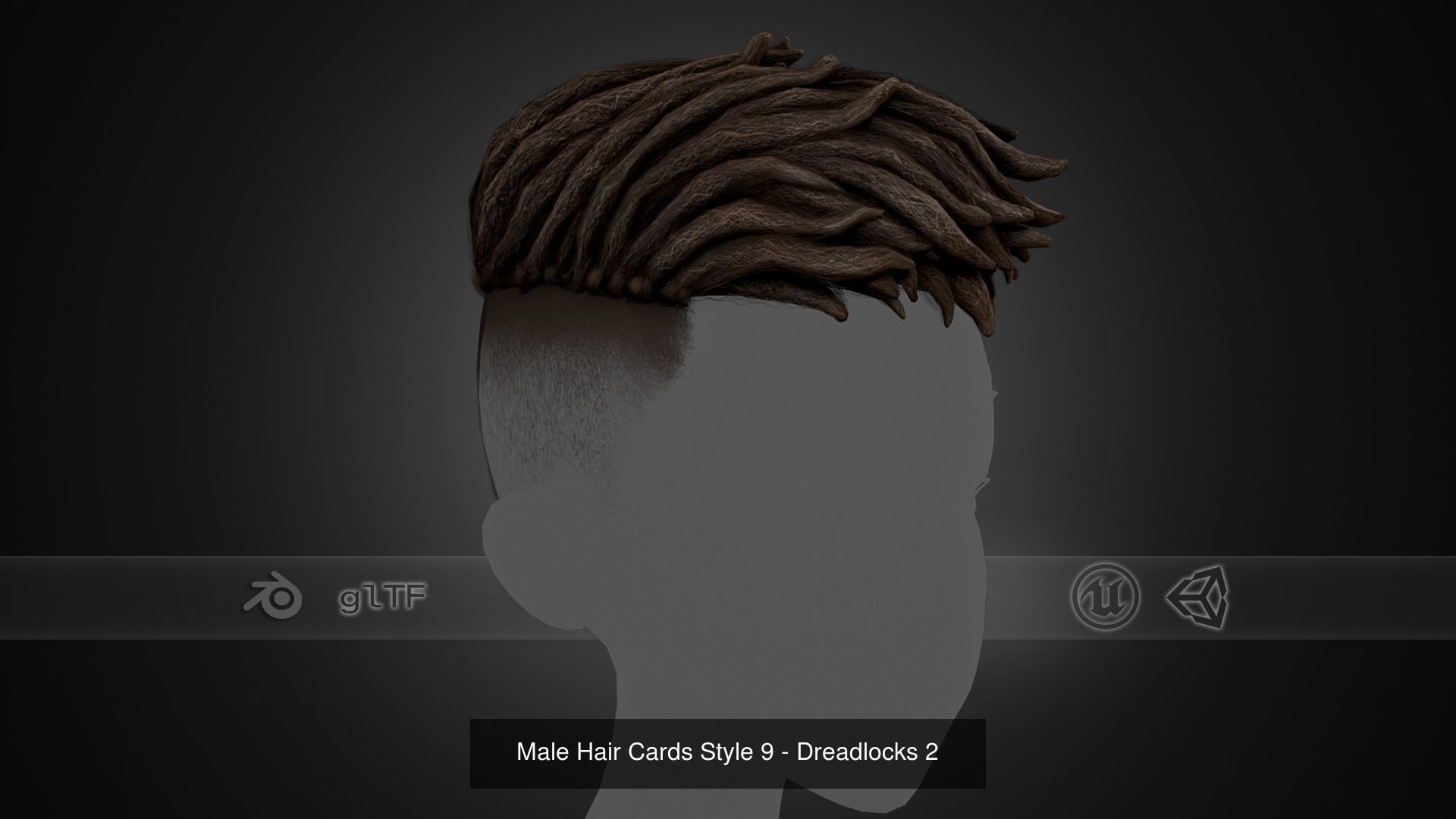 15 Male Hair Cards Style 3D Model Collection_8
