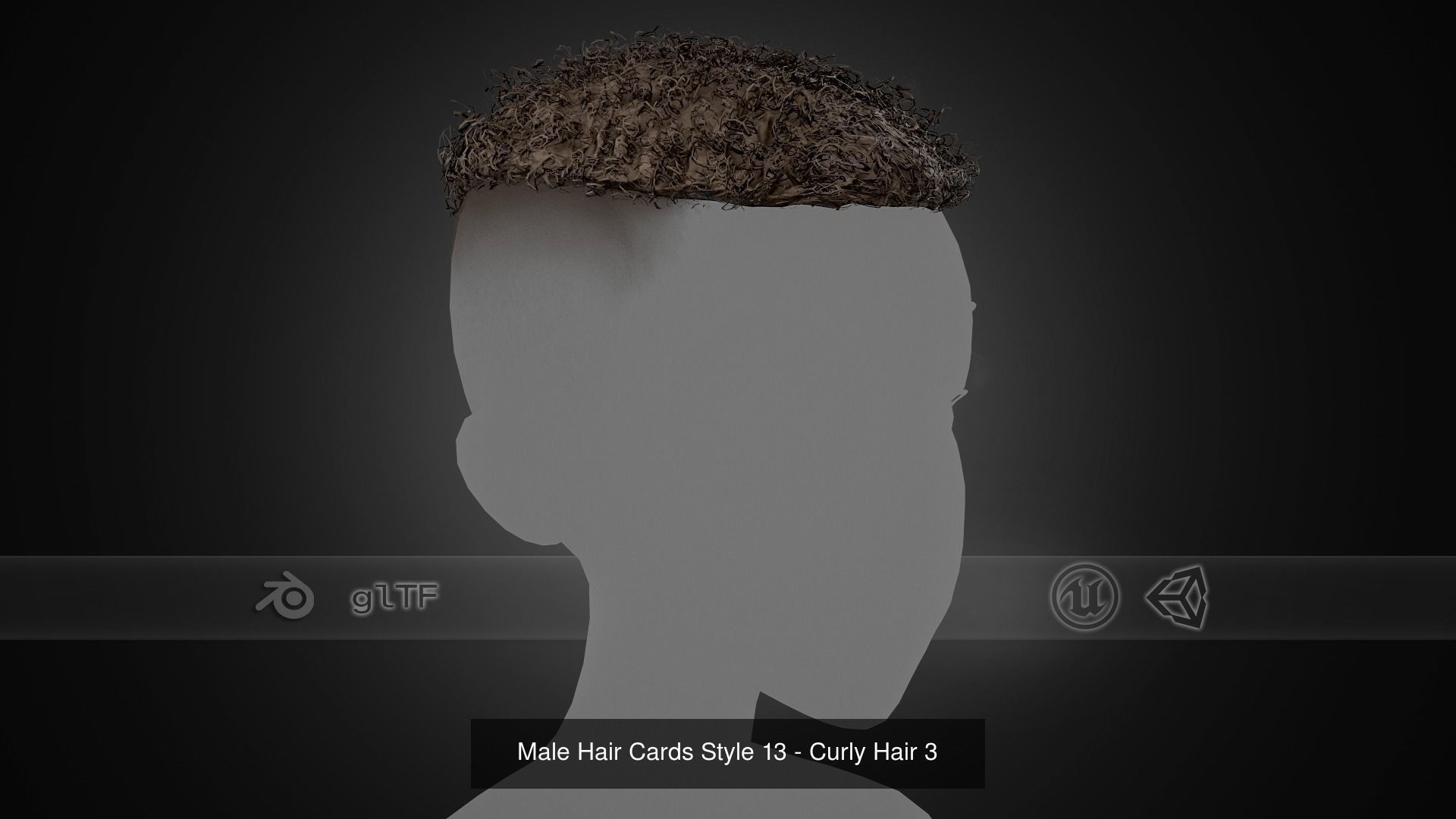 15 Male Hair Cards Style 3D Model Collection_12
