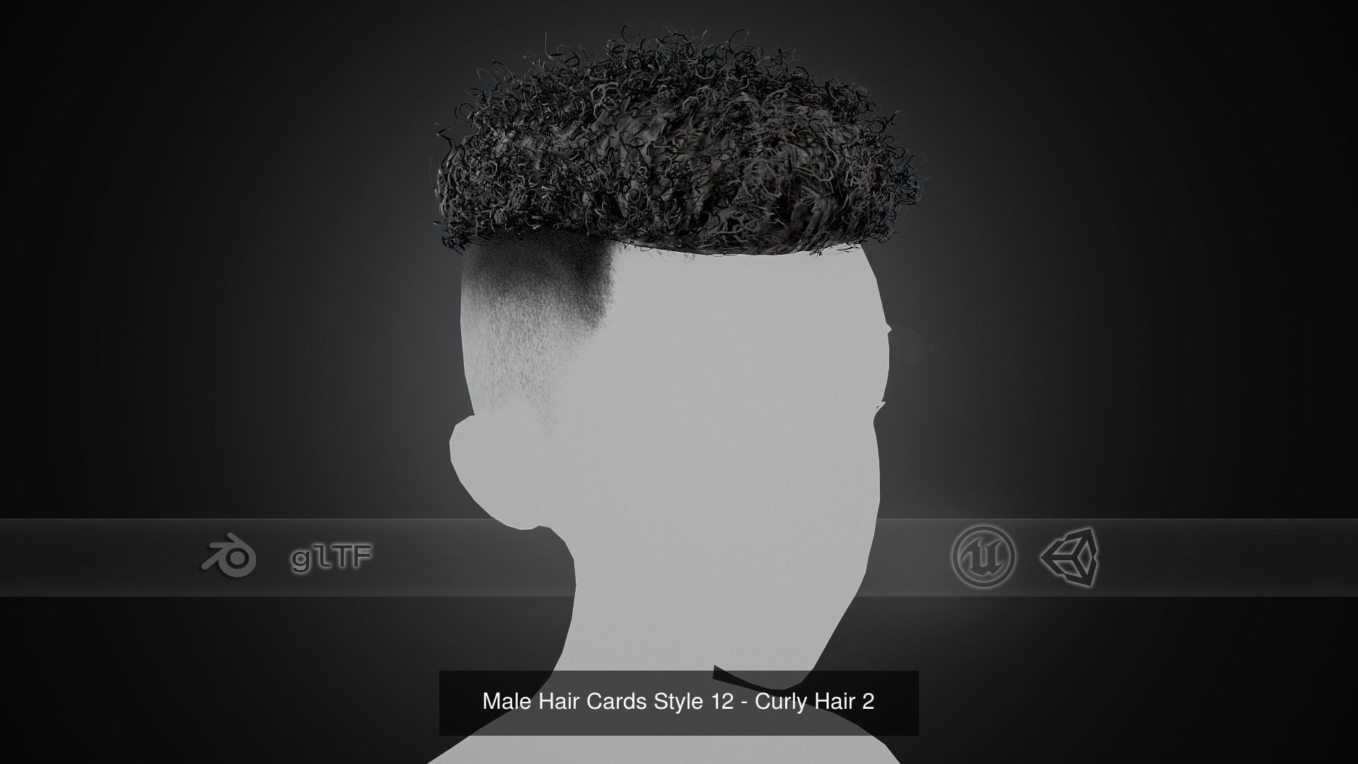 15 Male Hair Cards Style 3D Model Collection_11