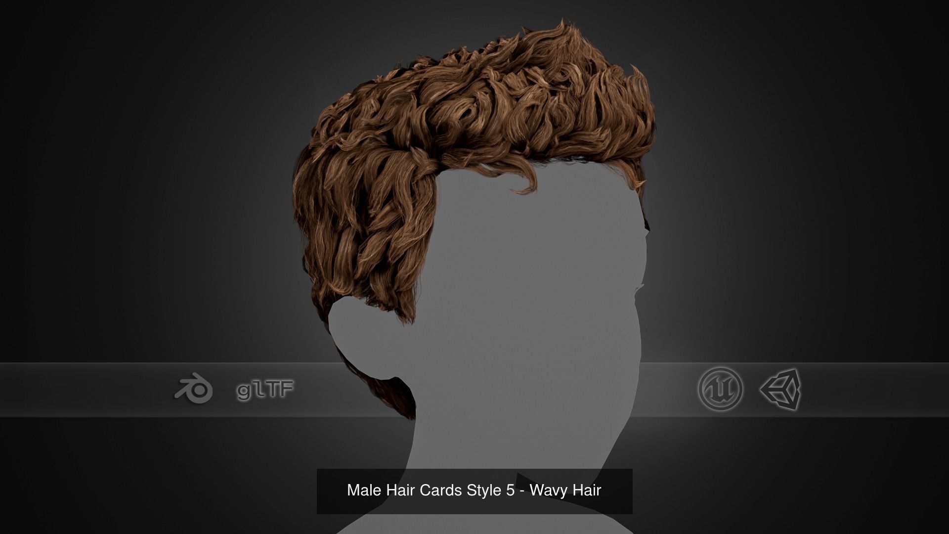 15 Male Hair Cards Style 3D Model Collection_4