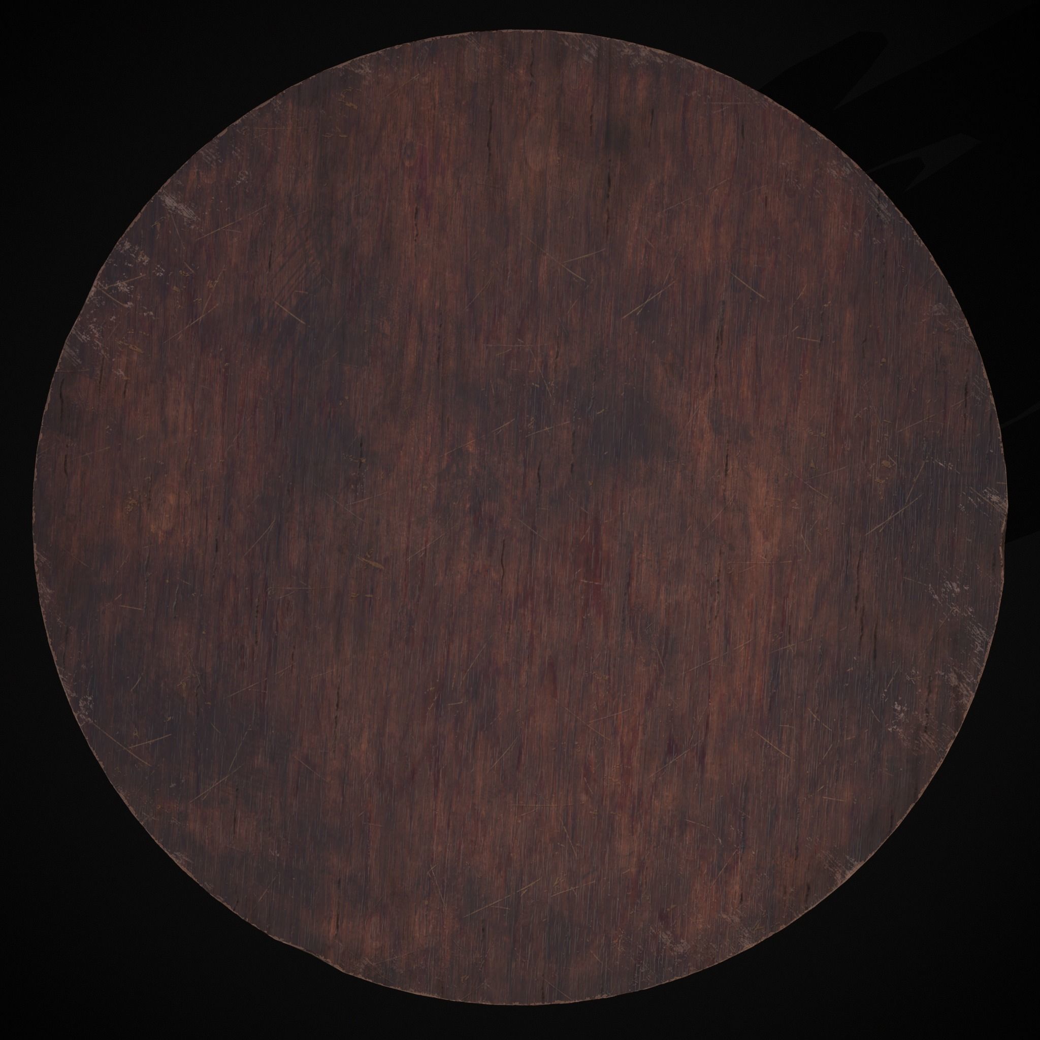 Mahogany Medieval Antique Round Table Low-poly 3D model_7