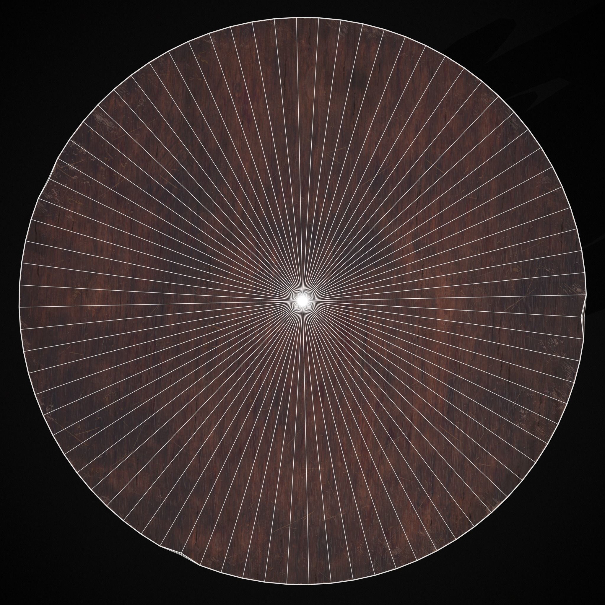 Mahogany Medieval Antique Round Table Low-poly 3D model_8