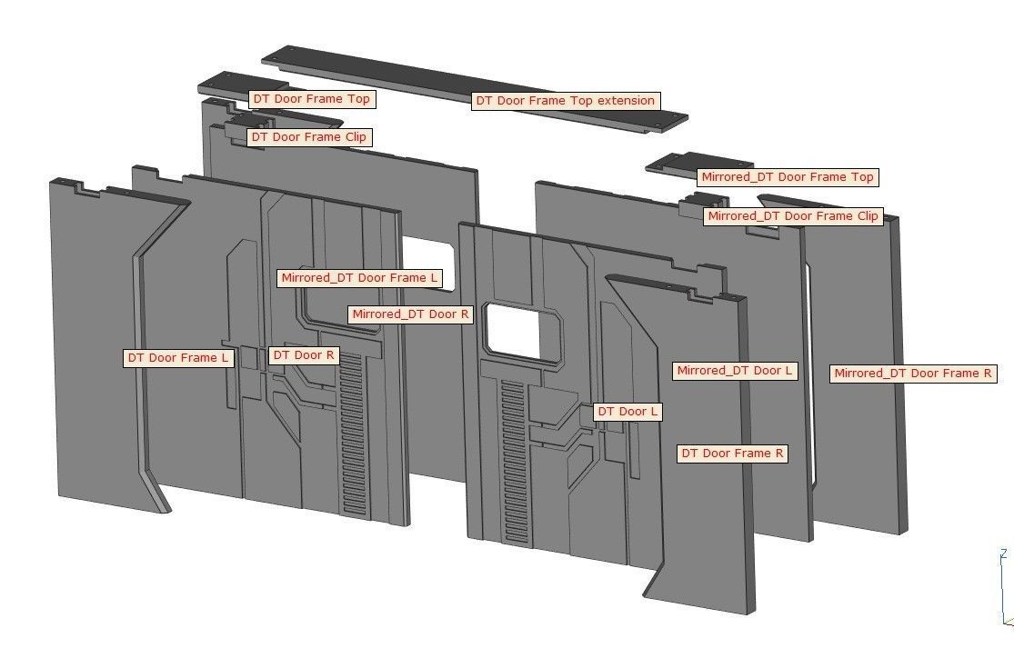Dark Trooper Door Frame One12 Scale STL files 3D print model_1