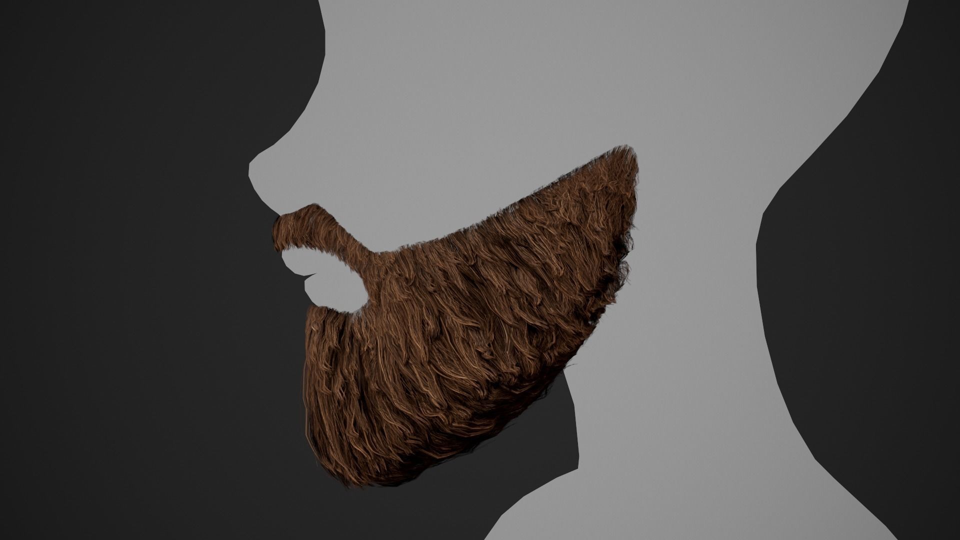 10 Facial Hair Cards Style 3D Model Collection_13
