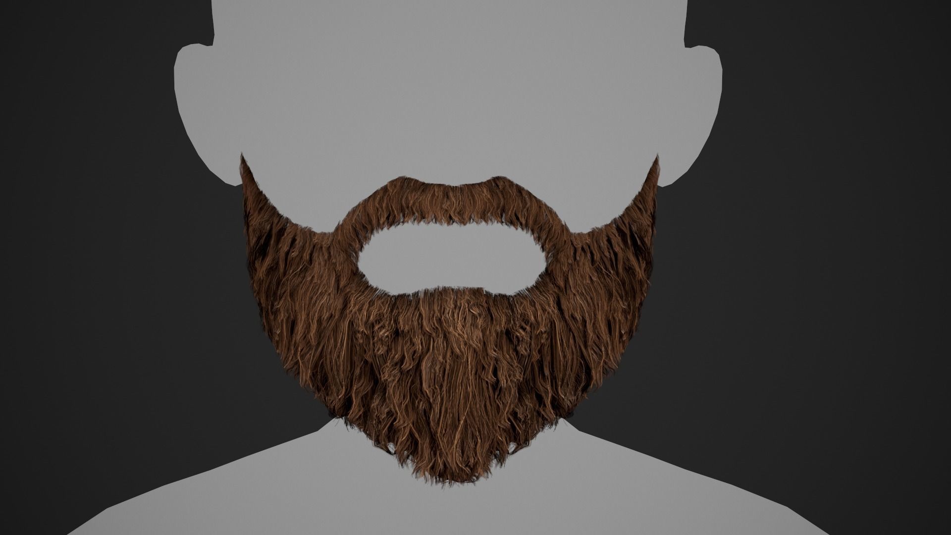 10 Facial Hair Cards Style 3D Model Collection_14